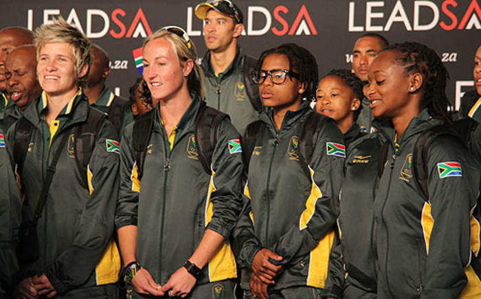 Members of Team SA's olympic team at the send off at OR Tambo International Airport. Picture: Taurai Maduna/EWN