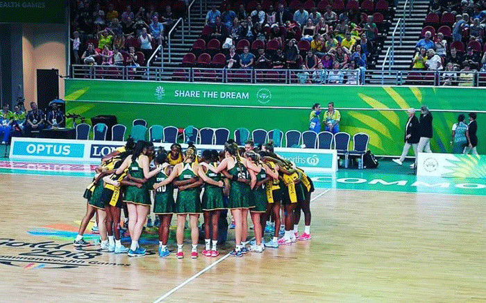 South African netball team at the Commonwealth Games. Picture: @Netball_SA/Twitter.