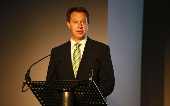 Jurie Roux, CEO of the South African Rugby Union (SARU) speaks during the unveiling of the new Springbok Jersey at a function in Cape Town, South Africa 24 April 2014. Picture: EPA/KIM LUDBROOK.