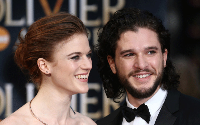 British actor Kit Harington (R) and British actress Rose Leslie (L) pose on the red carpet upon arrival to attend the 2016 Laurence Olivier Awards in London on 3 April 2016. Picture: AFP