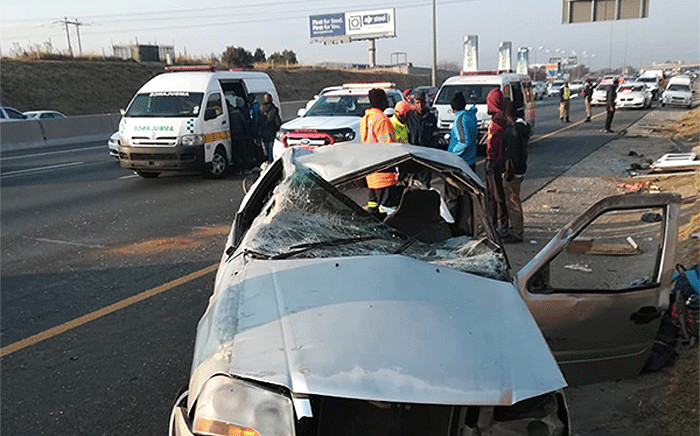 About 27 people were injured after a road accident involving a bakkie in Randburg on Saturday 4 August 2018. Picture: ER24
