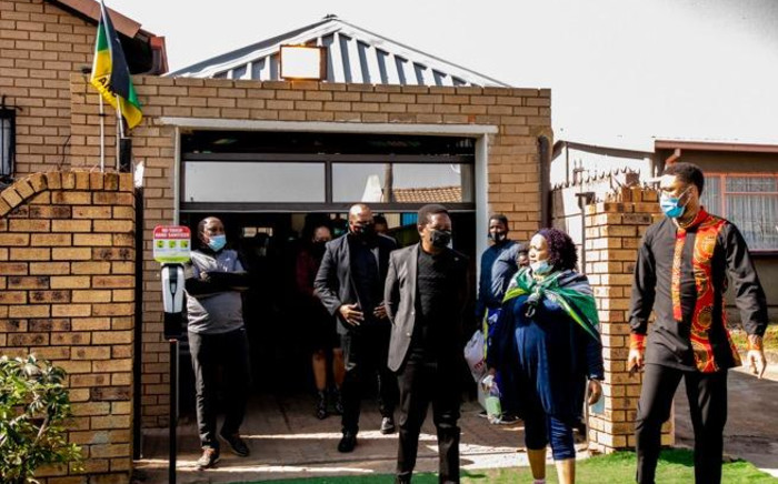 The Economic Freedom Fighters visited the home of Andrew Mlangeni in Soweto on 27 July 2020 after the struggle stalwart’s passing. Picture: Kayleen Morgan/EWN.

