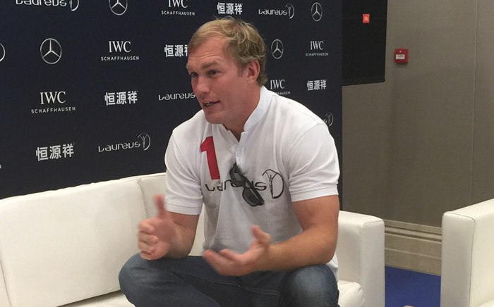 Stormers and Springbok flank Schalk Burger speaks to the media ahead of the Laureus Sports Awards on 15 April 2015. Picture: Jean Smyth/EWN.