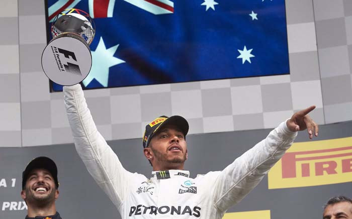Mercedes' Lewis Hamilton celebrates a victory. Picture: @MercedesAMGF1/Twitter.