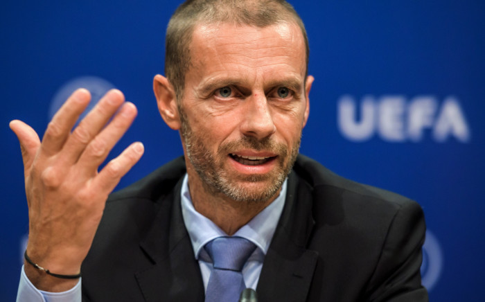 FILE: Uefa president Aleksander Ceferin holds a press conference on 20 September 2017 at the Uefa headquarters in Nyon. Picture: AFP.