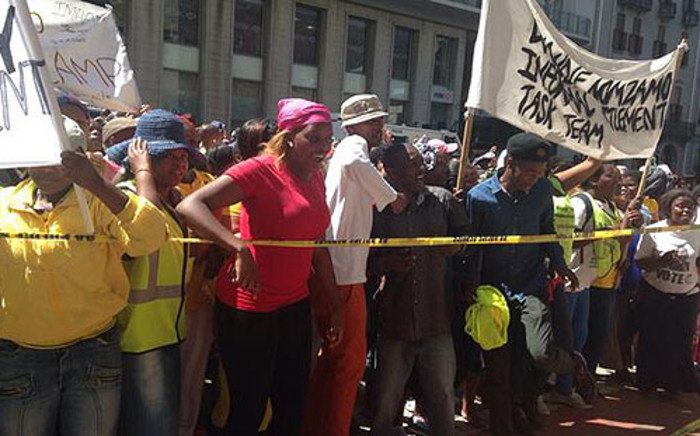 A group protests for better sanitation and housing in Cape Town on 30 September 2013. Picture: Shamiela Fisher/EWN