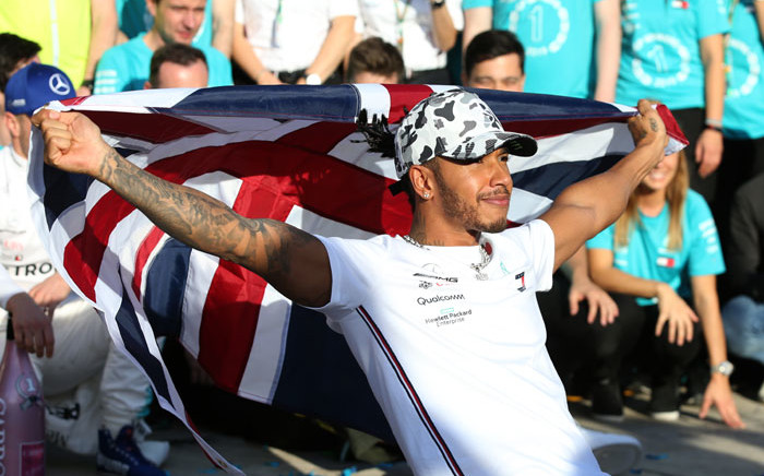 Lewis Hamilton celebrates his 6th driver's championship after finishing second in the US Formula One Grand Prix in Austin, Texas on 3 November 2019. Picture: AFP