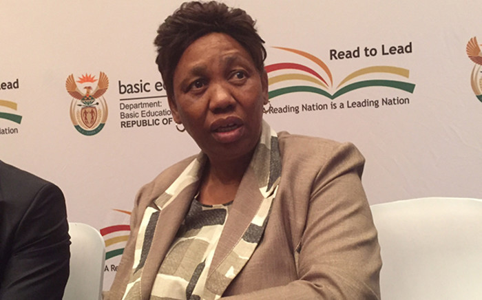 FILE: Basic Education Minister Angie Motshekga speaks to the media during a press conference in Limpopo. Picture: Vumani Mkhize/EWN.