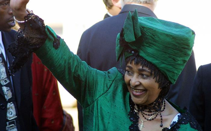 Winnie Madikizela-Mandela arrives at the Union Buildings in Pretoria 27 April 2004 for the inauguration of President Thabo Mbeki. Picture: AFP