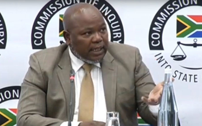 A screengrab of former prosecutions boss Mxolisi Nxasana giving testimony at the Zondo commission of inquiry on 19 August 2019.