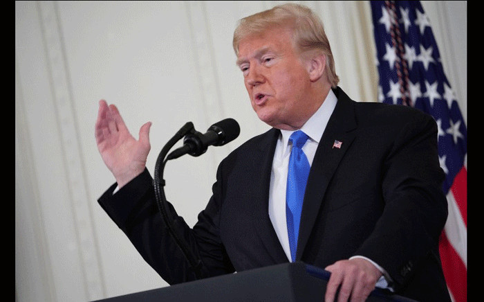 FILE: US President Donald Trump speaks during a post-election press conference in the East Room of the White House in Washington, DC on 7 November 2018. Picture: AFP.