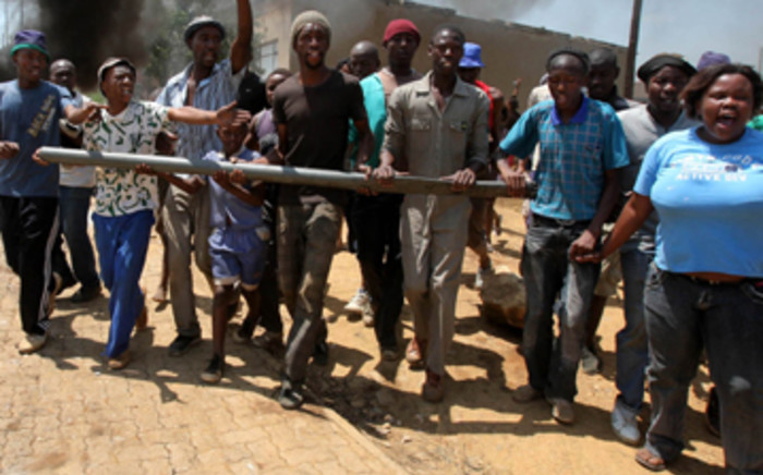 Residents of Siyathemba township in Balfour in Mpumalanga demonstrate on 9 February 2010. Picture: SAPA