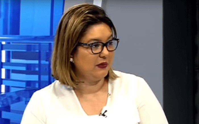 A screengrab of Eskom's Head of Legal and Compliance Suzanne Daniels.