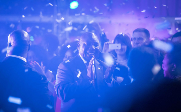 FILE: President, Cyril Ramaphosa celebrates under a shower of confetti after the election results were declared complete. Picture: Thomas Holder/EWN.