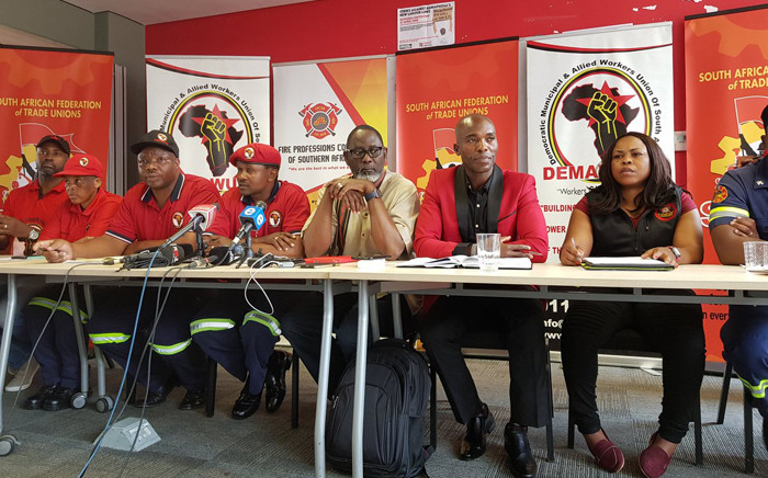 Saftu and Demawusa outlined their plans at a briefing on 27 September 2018 three weeks after the tragedy at the Lisbon Bank building. Picture: @SAFTU_media/Twitter