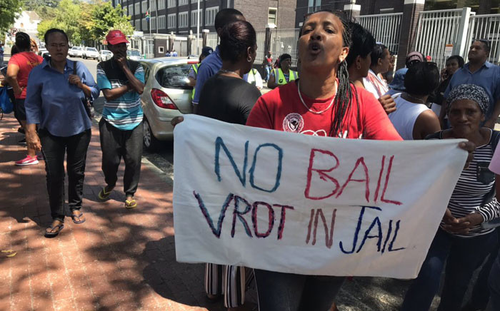 Family and community members gathered at the Wynberg Magistrates Court on 13 January 2019, where Michaela Williams' murder accused appeared in court. Picture: Lauren Isaacs/EWN
