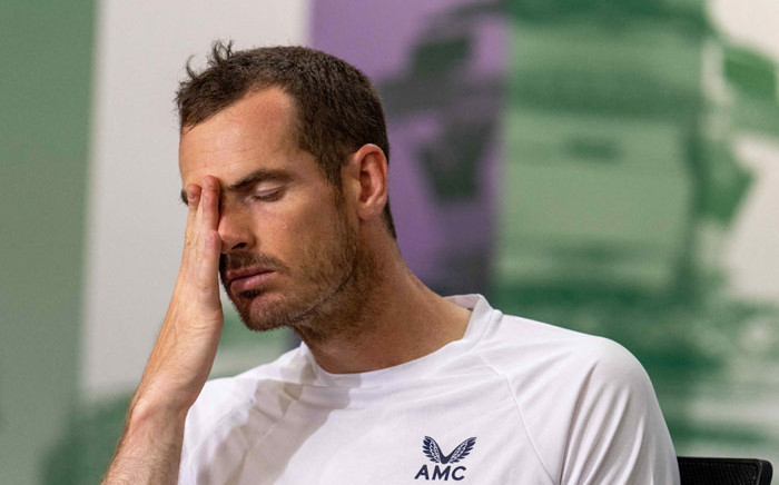 Britain's Andy Murray reacts as he speaks to the media in the Main Interview Room following his defeat to US player John Isner during their men's singles tennis match on the third day of the 2022 Wimbledon Championships at The All England Tennis Club in Wimbledon, southwest London, on 29 June 2022. Picture: Joe TOTH / AELTC / POOL / AFP
