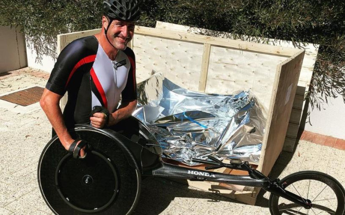South Africa's top para-athlete Ernst Van Dyk in his racing chair. Picture: ernstvandyk/Instagram.
