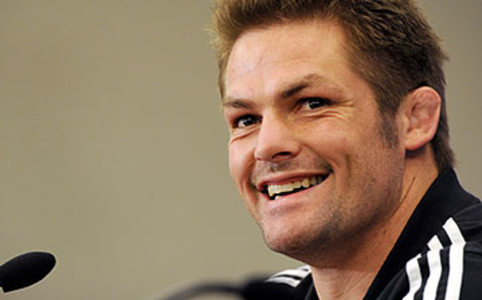 All Black captain Richie McCaw speaks during a press conference in Auckland on October 8, 2011. Picture: AFP