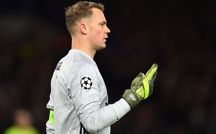 FILE: Bayern Munich's German goalkeeper Manuel Neuer gestures during the UEFA Champion's League round of 16 first leg football match between Chelsea and Bayern Munich at Stamford Bridge in London on 25 February 2020. Picture: AFP