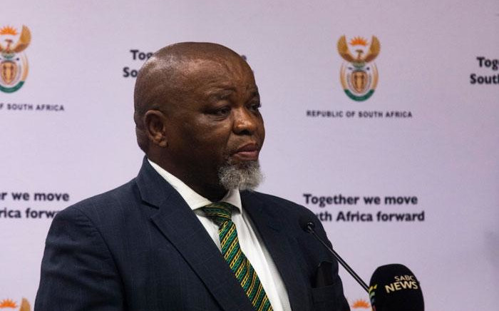 Energy and Mineral Resources Minister Gwede Mantashe at a media briefing on the coronavirus on 25 March 2020 in Pretoria. Picture: Kayleen Morgan/EWN