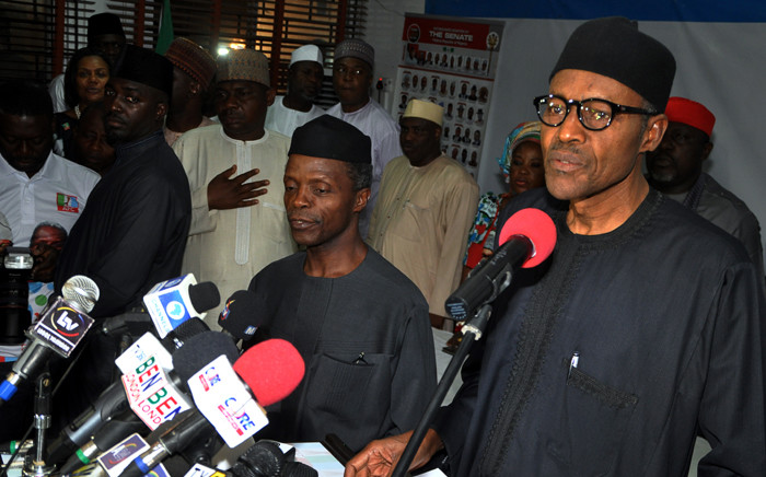 Nigerian president-elect Muhammadu Buhari (R). Picture: AFP.