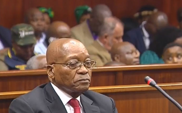 A screengrab of former President Jacob Zuma in the Durban High Court on 6 April 2018.