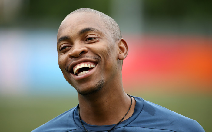 A file picture shows Aaron Phangiso attending a South Africa team training session. Picture: AFP.