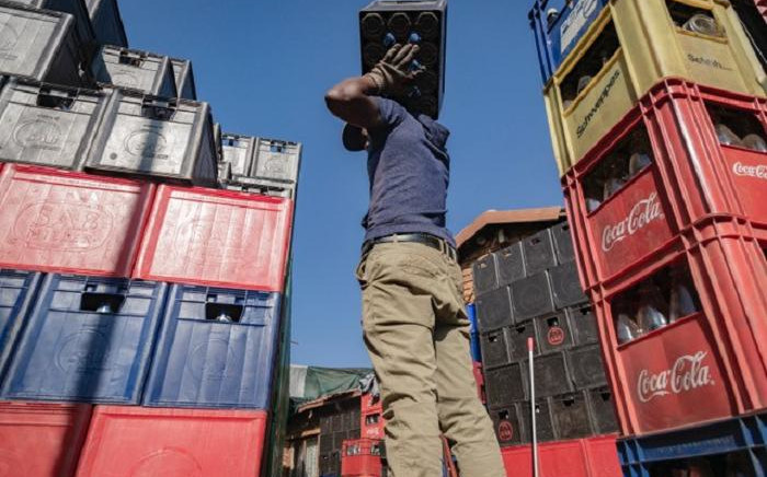 SAB beer crates are being gathered as Fenyane Bottle store prepares for alcohol sales, It will also be allowed again on the 18 August 2020. Alcohol will be permitted for on-site consumption in licensed establishments only up until 10 pm. Vosloorus, Ekuerhuleni. Picture: Sethembiso Zulu/Eyewitness News