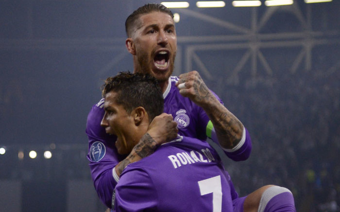 FILE: Real Madrid's Sergio Ramos and Cristiano Roanld celebrate a win. Picture: AFP