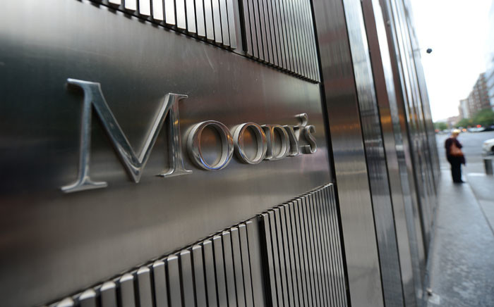 A sign for Moody's rating agency stands in front of the company headquarters in New York in 2012. Picture: AFP/Emmanuel Dunand.