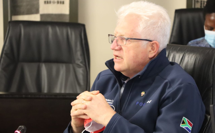Western Cape Premier Alan Winde at an engagement with the provincial Department of Health. Image: Twitter/@alanwinde