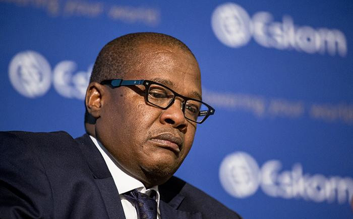 Brian Molefe looks on after tearing up following a discussion of former Public Protector Thuli Madonsela's 'State of Capture' report findings during a press conference in Johannesburg on 3 November 2016. Picture: Reinart Toerien/EWN.