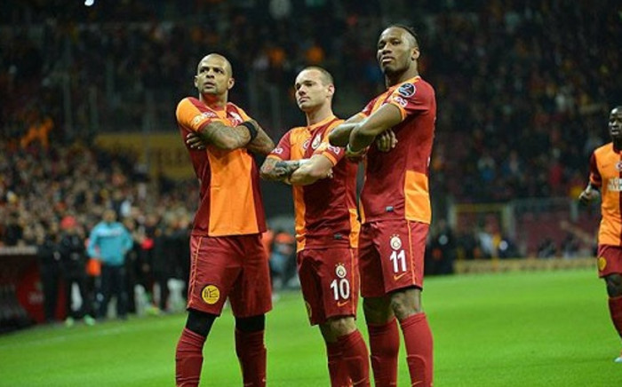 Galatasaray FC stars (L-R) Felipe Melo, Wesley Sneijder and Didier Drogba. Picture: Facebook.com