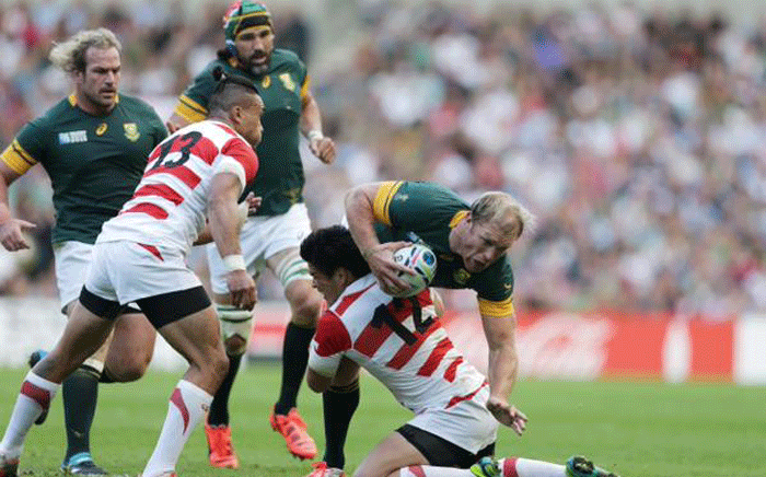The Springboks versus Japan in their opening match at the 2015 Rugby World Cup on 19 September, 2015. Picture: Twitter @rugbyworldcup.
