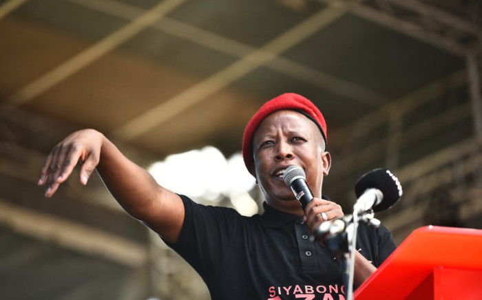 EFF Leader Malema addressing the party's ‘Siyabonga KwaZulu-Natal’ rally which was held in Durban to thank all those who voted for the party in last year's election. Picture: EFF.