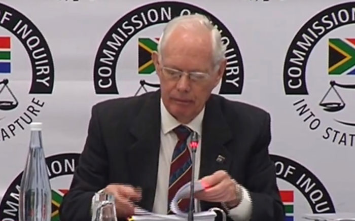 A screengrab of former Transnet strategy manager Francis Callard appearing at the Zondo commission of inquiry into state capture on 17 May 2019. Picture: YouTube