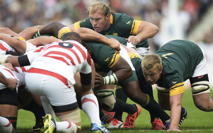 FILE: Schalk Burger keeps his eye on affairs from the back of the Springbok scrum on 19 September, 2015.  Picture: Twitter @rugbyworldcup.