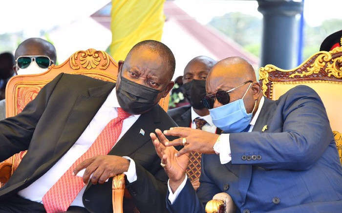 President Cyril Ramaphosa at the Professor Adu Boahen Square hosted by Ghanian President Nana Akufo-Addo  for the 50th Anniversary Celebrations of the Enthronement of Nana Otis Siriboe II, Omahene of the Juaben Traditional Area. 4 December 2021. Picture: Twitter