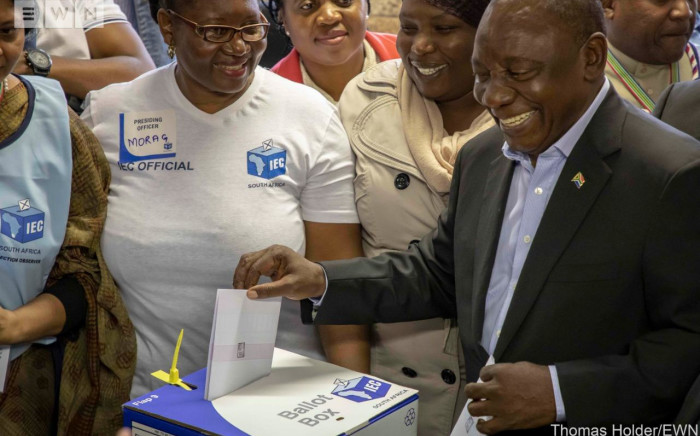 President Cyril Ramaphosa votes at Hitekani Primary School in Chiawelo in Soweto on 8 May 2019. Picture: Thomas Holder/EWN