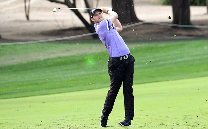 Joachim B. Hansen of Denmark plays a shot during the second round of the Omega Dubai Desert Classic at the Emirates Golf Club in Dubai on January 24, 2020. Picture: AFP

