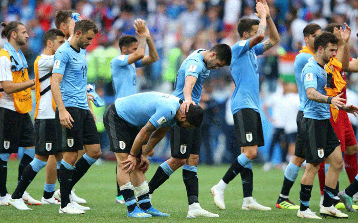 Uruguay leaves the field after being defeated by France during their 2018 World Cup quarter-final. Picture: @FIFAWorldCup/Twitter