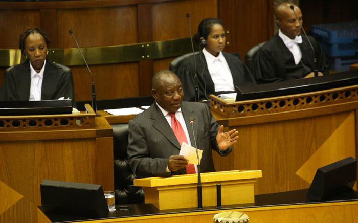 South Africa's new president Cyril Ramaphosa delivers a speech after being elected by the Members of Parliament in Cape Town, on 15 February 2018. Picture: Bertram Malgas/EWN
