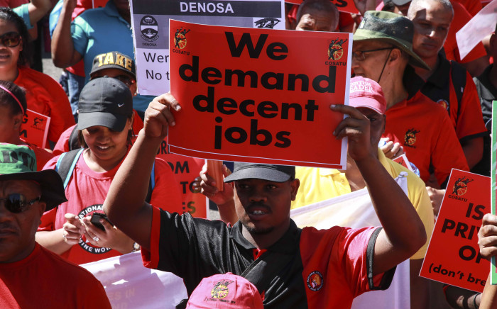 FILE: Cosatu's members marched on Parliament on 19 February 2019 amid concerns over potential job cuts at state entities, like Eskom. Picture: EWN.