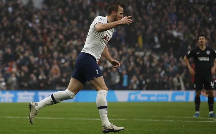 Tottenham Hotspur's English striker Harry Kane celebrates after he scores his team's first goal during the English Premier League football match between Tottenham Hotspur and Brighton and Hove Albion at Tottenham Hotspur Stadium in London, on 26 December 2019. Picture: AFP.
