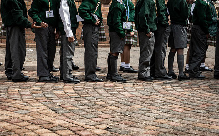 Pupils at a Gauteng school line up for the first day of school on 12 January 2022. Picture: Xanderleigh Dookey Makhaza/Eyewitness News