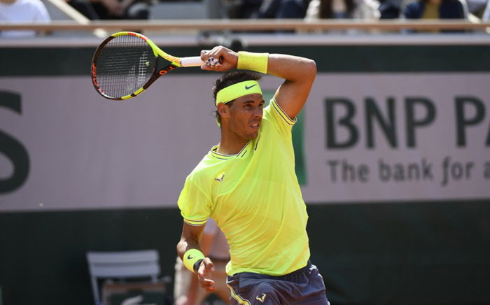 Rafa Nadal in action at the French Open on 27 May 2019. Picture: @rolandgarros/Twitter