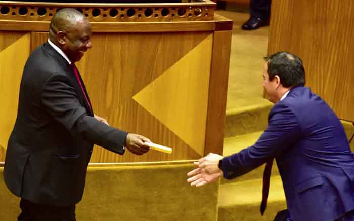FILE: A screengrab of President Cyril Ramaphosa and DA leader John Steenhuisen. Picture: YouTube