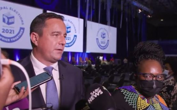 Screengrab of DA leader John Steenhuisen reacting to LGE2021 results on 13 November 2021, video posted by DA on YouTube 