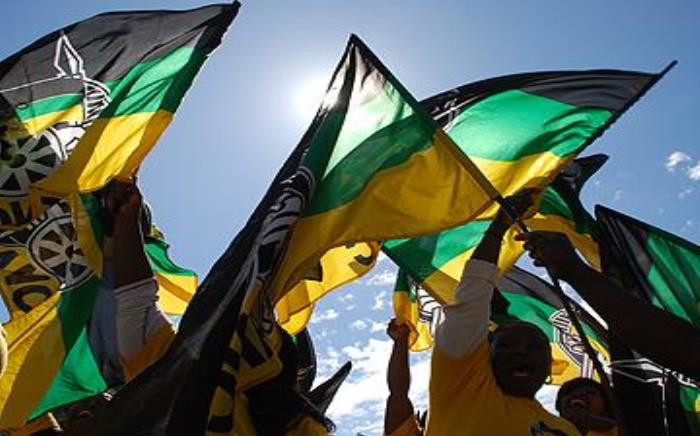 ANC supporters wave the party's flag. Picture: Taurai Maduna/Eyewitness News.